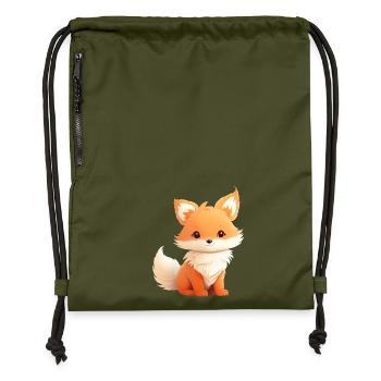 Niedliche Fuchs Illustration - Turnbeutel aus Recycling-Material - military Green - Vorne