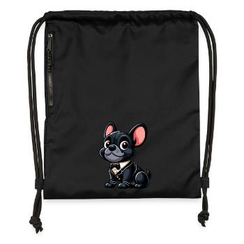 French Bulldog 5 - Gymsac made from recycled material - black - Front