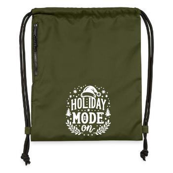 Holiday Mode On - Gymsac made from recycled material - military green - Front