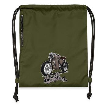 S51 (marron) // Illustration - Sac à cordon en polyester recyclé - military green - Devant