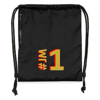 JM1 - Sac à cordon en polyester recyclé - noir - Devant