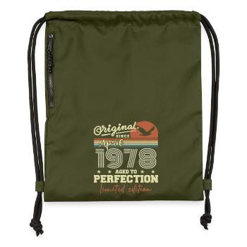April 1978 Gift | 47th Anniversary April 1978 - Gymsac made from recycled material - military green - Front