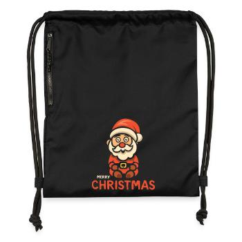 Santa Merry Christmas - Gymsac made from recycled material - black - Front