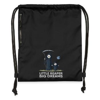 Little Reaper, Big Dreams | Grim Reaper & Sohn - Turnbeutel aus Recycling-Material - Schwarz - Vorne