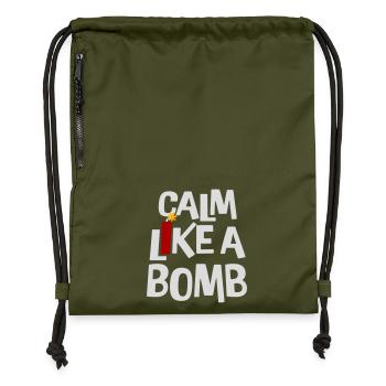 Calm Like Bomb Paradox Irony Humor Explosive Joke - Gymsac made from recycled material - military green - Front