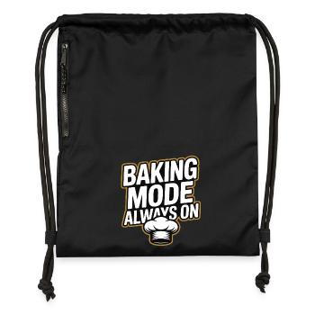 Baking Mode - Backmodus Immer An - Turnbeutel aus Recycling-Material - Schwarz - Vorne