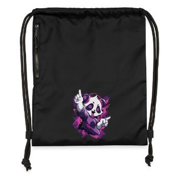 Party Panda Music Fun - Sac à cordon en polyester recyclé - noir - Devant