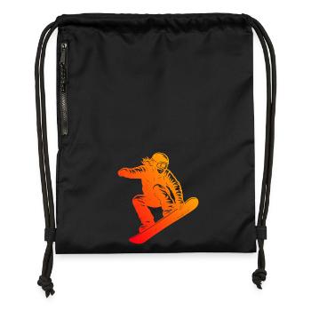 Einfach Snowboard zeitloses Design - Turnbeutel aus Recycling-Material - Schwarz - Vorne