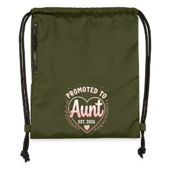 Aunt 2026 Aunt 2026 Promoted to Aunt 2026 - Gymsac made from recycled material - military green - Front
