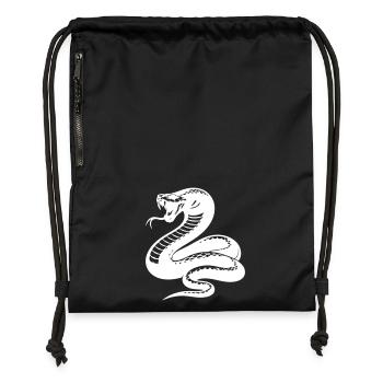 Silhouette du python serpent - Sac à cordon en polyester recyclé - military green - Devant