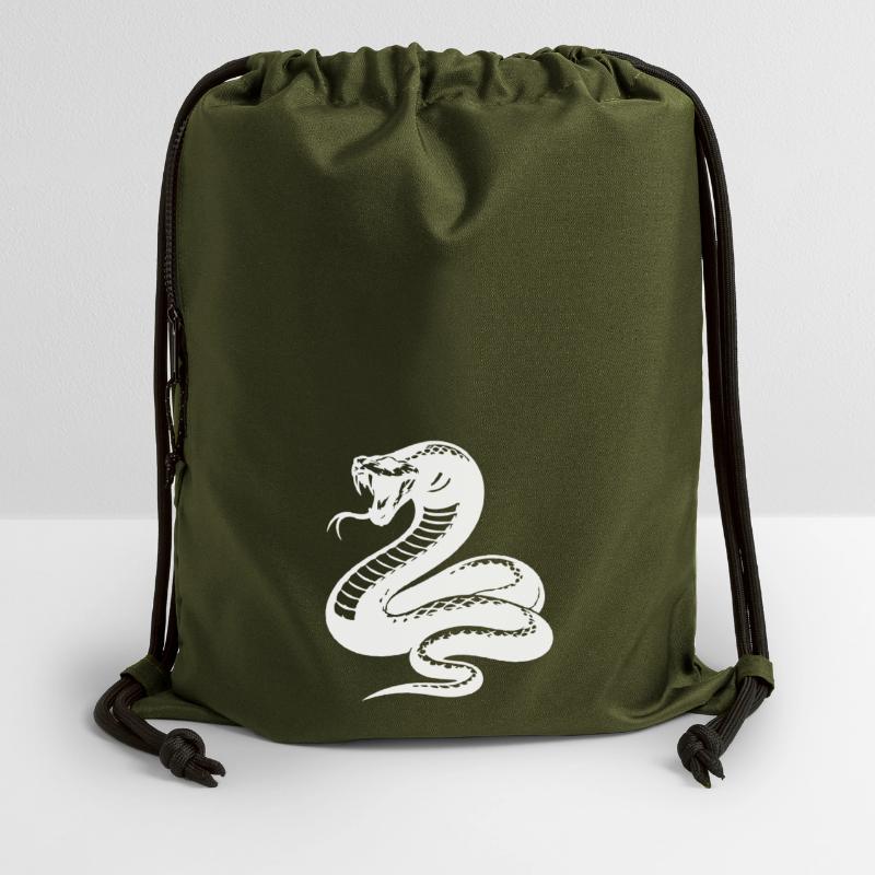Silhouette du python serpent Sac à cordon en polyester recyclé