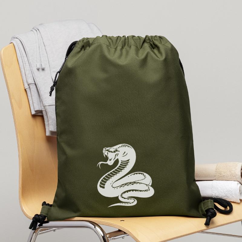 Silhouette du python serpent Sac à cordon en polyester recyclé