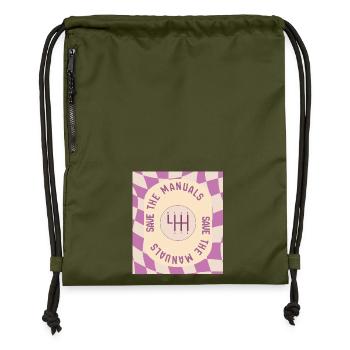 Save The Manuals Design für Petrolheads - Lila - Turnbeutel aus Recycling-Material - military Green - Vorne