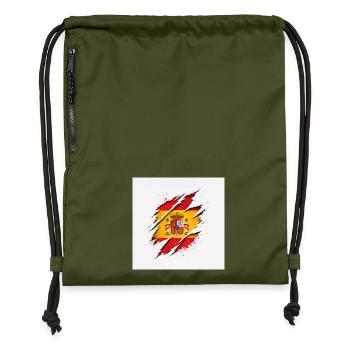 Spanien Vintage Farbdesign Retro Stil - Turnbeutel aus Recycling-Material - military Green - Vorne