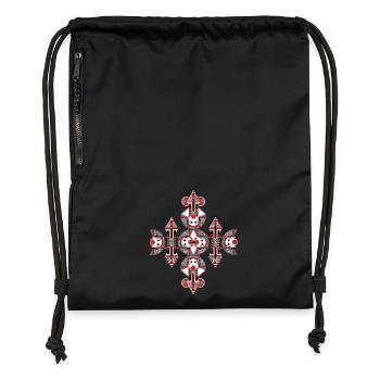 Unique Christmas design - Gymsac made from recycled material - black - Front