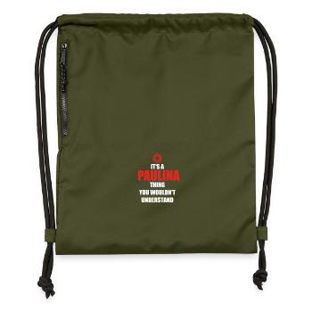Geschenk it s a thing birthday understand PAULINA - Turnbeutel aus Recycling-Material - military Green - Vorne