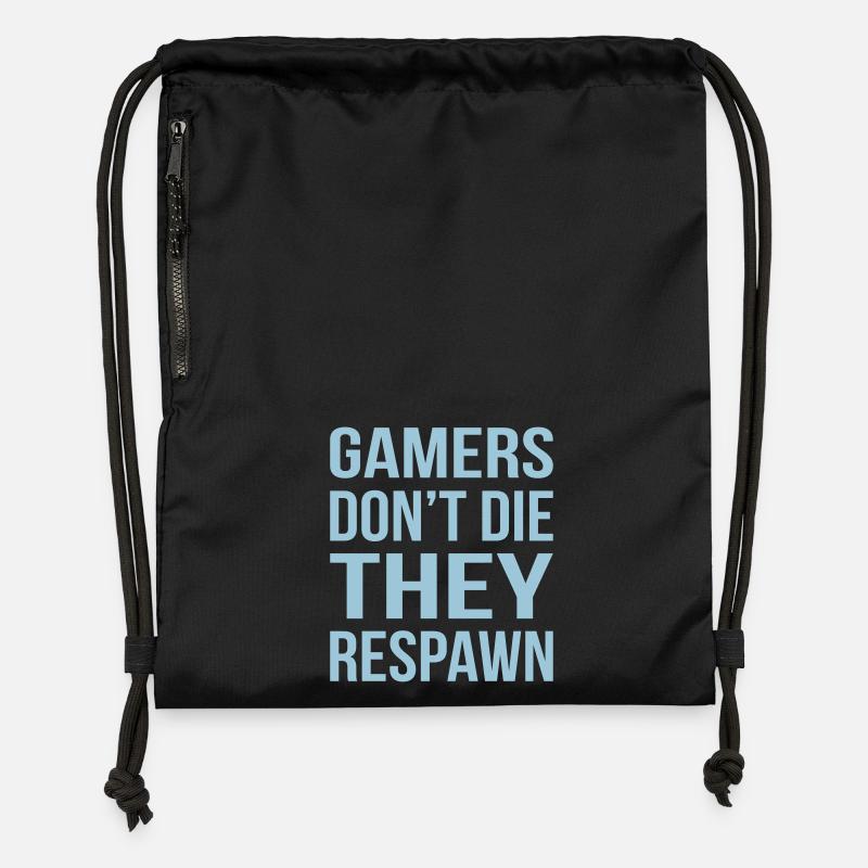 Gamers Don't Die Respawn - Turnbeutel aus Recycling-Material - Schwarz