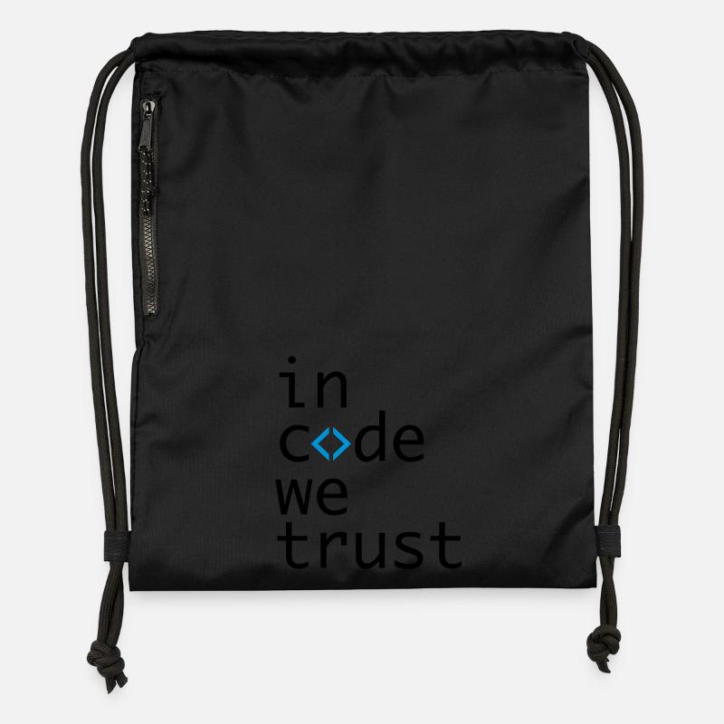 in code we trust, developer, coder - Turnbeutel aus Recycling-Material - Schwarz