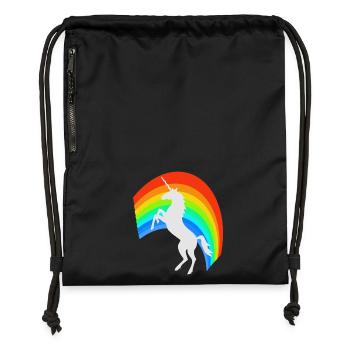 Regenbogen Märchen - Turnbeutel aus Recycling-Material - Schwarz - Vorne