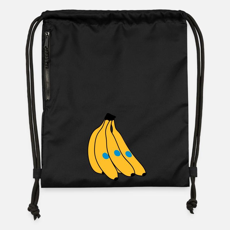 Banane - Sac à cordon en polyester recyclé - noir