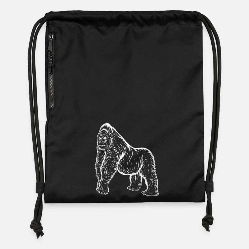Gorilla - Sac à cordon en polyester recyclé - noir