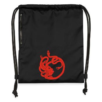 Woman with snake hair (red) - Gymsac made from recycled material - black - Front