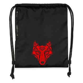 Viking Wolf rot transparent - Turnbeutel aus Recycling-Material - Schwarz - Vorne