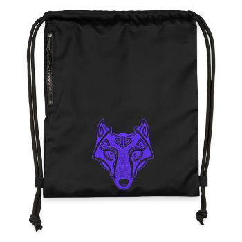 Viking Wolf lila transparent Fenrir mythologisch - Turnbeutel aus Recycling-Material - Schwarz - Vorne