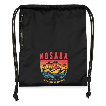 Design de plage de Nosara Costa Rica - Sac à cordon en polyester recyclé - noir - Devant
