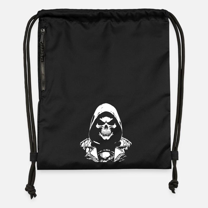 Skull Rock and Roll | Skeleton Design Rocker - Gymsac made from recycled material - black