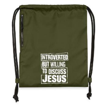 La foi pour les introvertis - Sac à cordon en polyester recyclé - military green - Devant