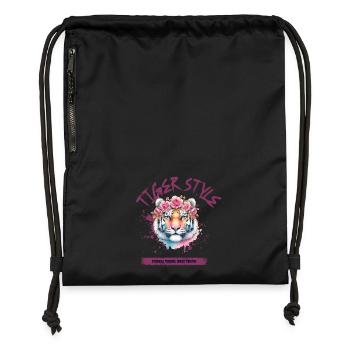 Tiger style - Turnbeutel aus Recycling-Material - Schwarz - Vorne