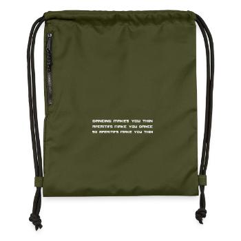 Blocky Glitch Text Tee - Gymsac made from recycled material - military green - Front