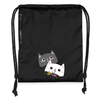 Cat black white - Gymsac made from recycled material - black - Front