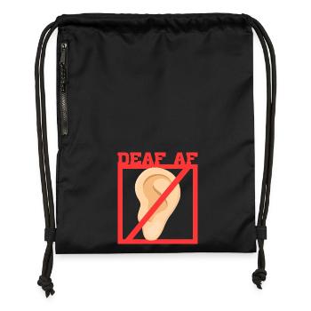Deaf Deaf Hearing Impairment - Gymsac made from recycled material - black - Front