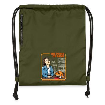 Le prix des pattes - Sac à cordon en polyester recyclé - military green - Devant