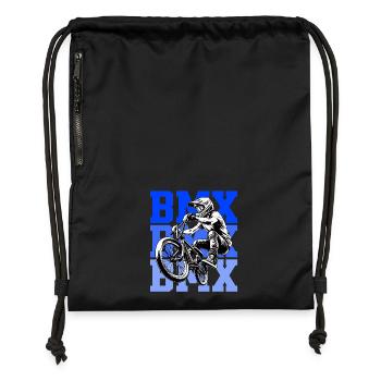BMX Freestyle Sport Art - Sac à cordon en polyester recyclé - noir - Devant
