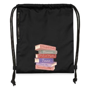 Jane Austen's Novels V - Gymsac made from recycled material - black - Front