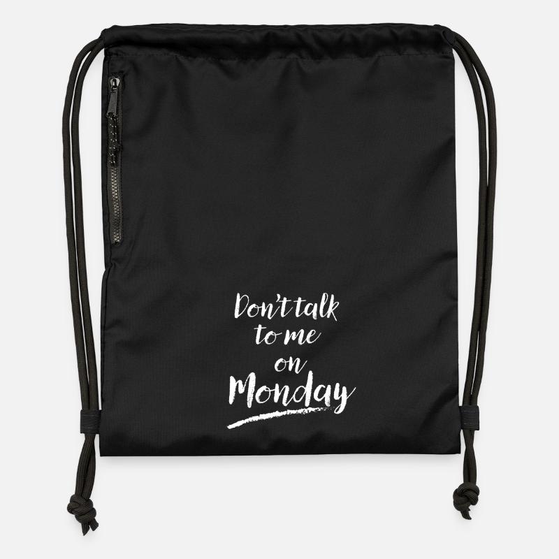 Les lundis peuvent être difficiles ! Ce dessin drôle avec le p - Sac à cordon en polyester recyclé - noir