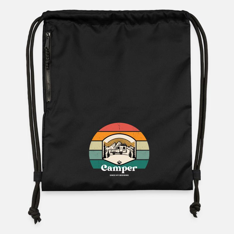 Camper since begining - Turnbeutel aus Recycling-Material - Schwarz
