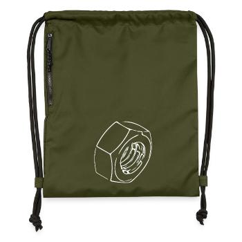 Écrou à vis avec filetage vintage - Sac à cordon en polyester recyclé - military green - Devant