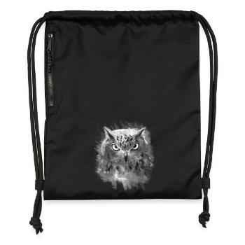OWL black white - Gymsac made from recycled material - black - Front