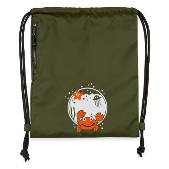 Sternzeichen Krebs zodiac - Turnbeutel aus Recycling-Material - military Green - Vorne