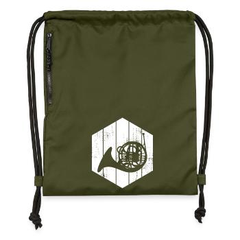 Sketch French horn - Gymsac made from recycled material - military green - Front