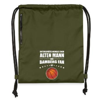 Alter Mann - Bamberg Basketball Fan - Turnbeutel aus Recycling-Material - military Green - Vorne