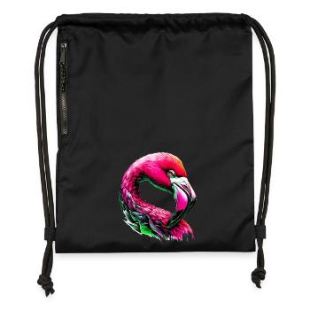 Flamant - Sac à cordon en polyester recyclé - noir - Devant