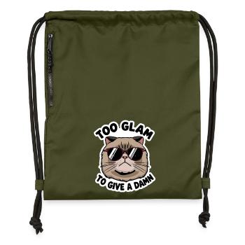 Chat Cool Trop Glam Pour S’En Soucier - Sac à cordon en polyester recyclé - military green - Devant