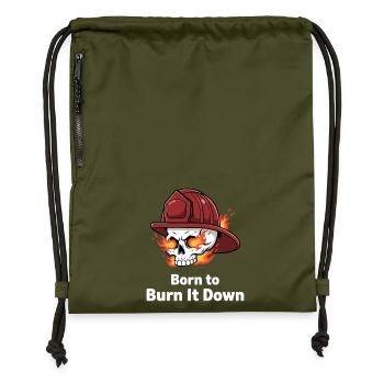Born to Burn It Down Skull - Turnbeutel aus Recycling-Material - military Green - Vorne