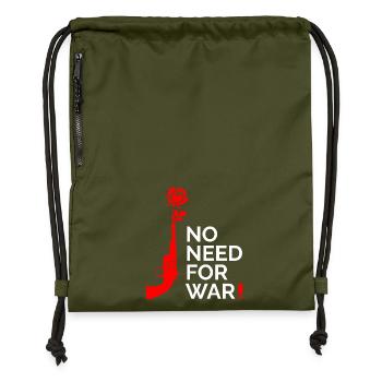 no war - Gymsac made from recycled material - military green - Front