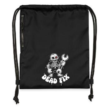 Skeleton with wrench - Gymsac made from recycled material - military green - Front